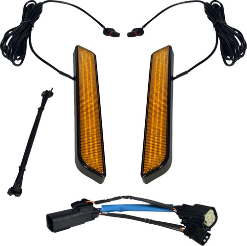 Custom Dynamics Black w/ Amber Lens LED Front Fork Lightz (CD-FORK-SS6-AB)
