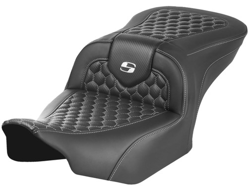 Saddlemen Roadsofa Honeycomb Stitch Seat - White Honeycomb Stitch (823-07-18906)