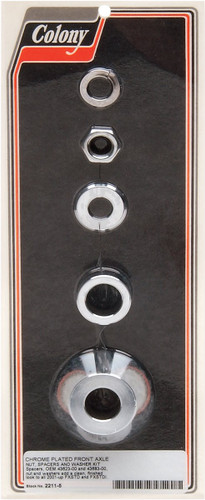 Colony Chrome Front Axle Spacer and Nut Kit (2211-5)