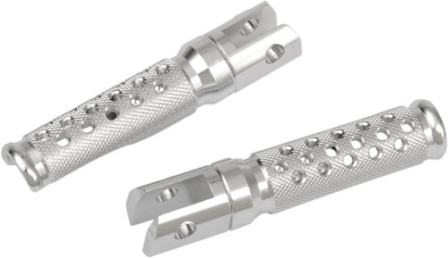 Emgo Slash-Cut Silver Footpegs (50-11211A)