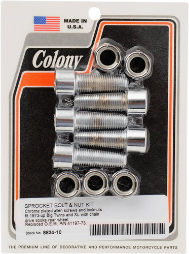 Colony Chrome Sprocket/Pulley Bolt & Nut Mounting Kit (8834-10)