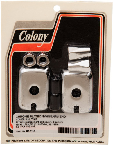 Colony Chrome Swingarm End Cover and Nut Kit (8101-6)