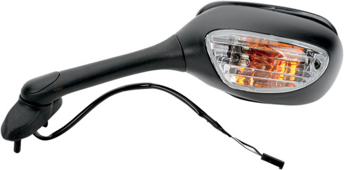 Emgo Left Side View Black Cat Eye Mirror w/Turn Signal (20-69792)