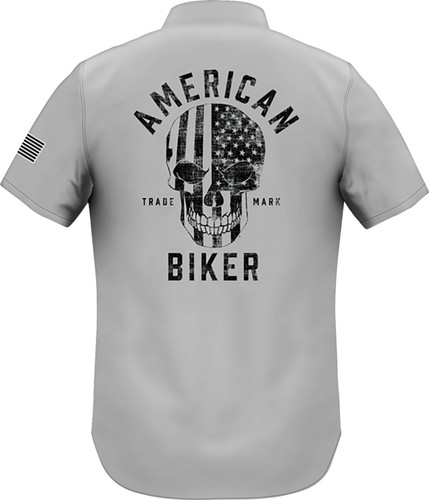 American Biker Sam LW Mens Button Up Short Sleeve Shirt