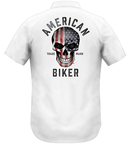 American Biker Sam LW Mens Button Up Short Sleeve Shirt