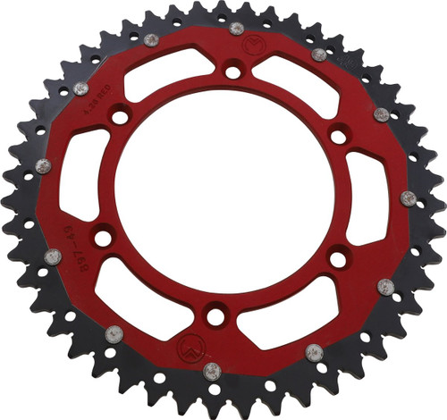 Moose Dual Alloy Rear Sprocket Red 49 Tooth (1210-2643)