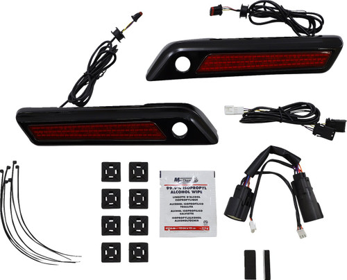 Custom Dynamics Black Saddlebag Red Lens LED Latch Light Kit (CD-SBL-BCM-RB)