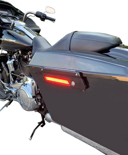Custom Dynamics Black Saddlebag Red Lens LED Latch Light Kit (CD-SBL-BCM-RB)