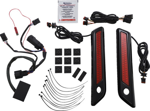 Custom Dynamics Red/Black Saddlebag Latch LED Dual Color Lights (CD-SBL-DC-RB)