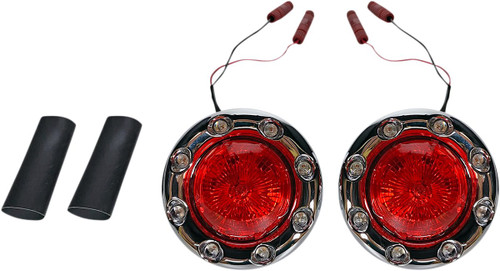 Custom Dynamics Chrome/Red Bullet Ringz LED Rear Turn Signals (PB-BR-RR-IND-CR)