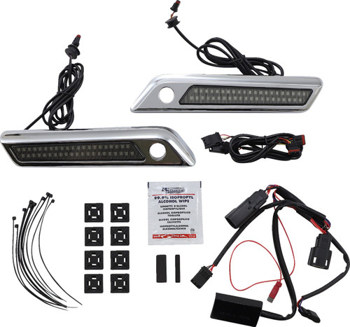 Custom Dynamics Smoke/Chrome Saddlebag Latch LED Dual Color Light (CD-SBL-DC-SC)