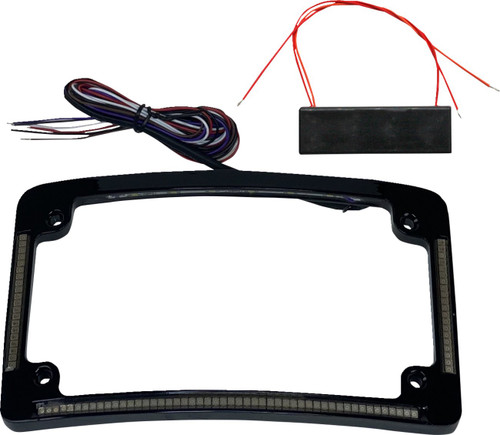 Custom Dynamics Gloss Black Red/White LED License Plate Frame (TF08-B)