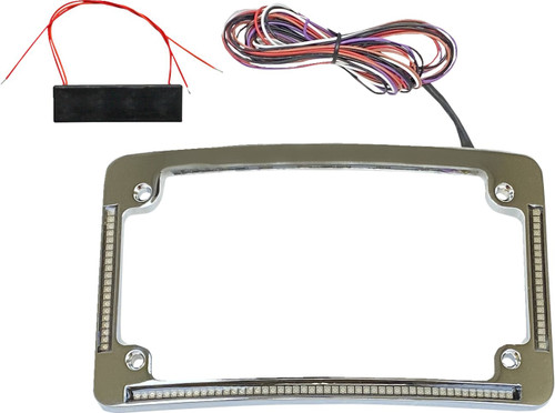 Custom Dynamics Chrome Red/White LED License Plate Frame (TF08-C)