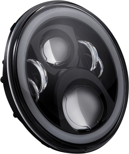 Custom Dynamics Black 7" ProGlow LED Headlamp with Adapter (PG-7-14-B)