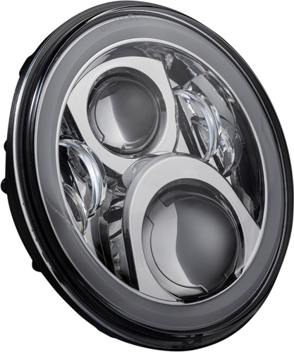 Custom Dynamics Chrome 7" ProGlow LED Headlamp with Adapter (PG-7-14-C)