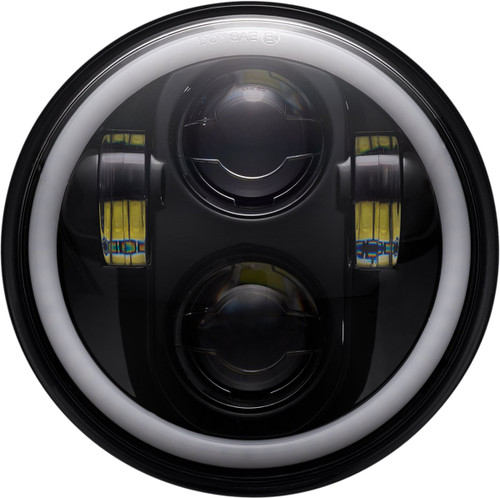 Custom Dynamics Black 5.75" ProGlow LED Headlamp with Mounting Ring (PG-575-B)