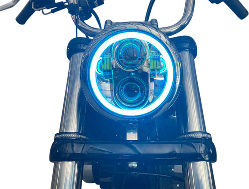 Custom Dynamics Black 5.75" ProGlow LED Headlamp with Mounting Ring (PG-575-B)