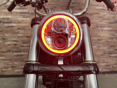 Custom Dynamics Chrome 5.75" ProGlow LED Headlamp with Mounting Ring (PG-575-C)