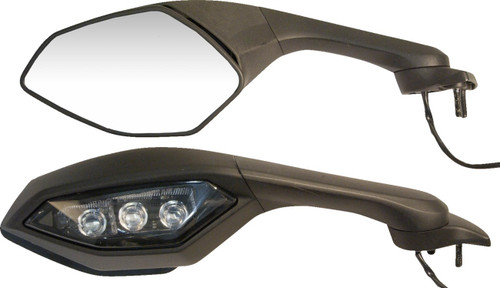 Emgo Right Side View Black Cat Eye Mirror (20-37501)