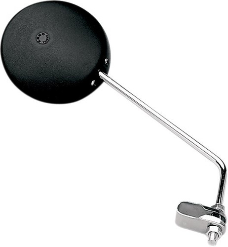 Emgo Left/Right Side View Black Round Mirror w/Chrome Stem (20-64500)