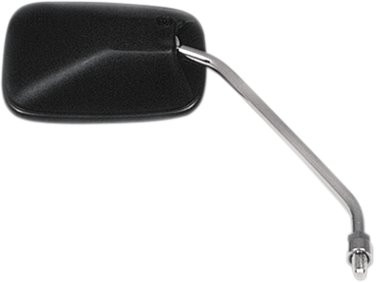 Emgo Left/Right Side View Black Rectangle Mirror w/Chrome Stem (20-64531)