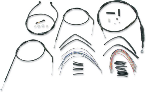 Burly Complete Black Vinyl Cables for 16" Ape Hanger Handlebars (B30-1001)