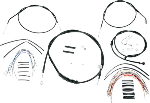 Burly Complete Black Cable Kit for 12" Ape Hanger Handlebars (B30-1008)