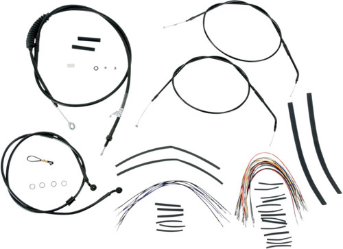 Burly Complete Black Vinyl Cables for 14" Ape Hanger Handlebars (B30-1004)