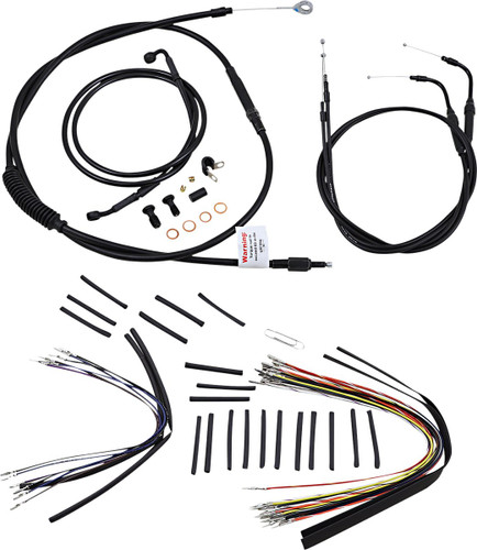 Burly Complete Black Vinyl Cables for 14" Ape Hanger Handlebars (B30-1010)