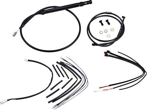 Burly Complete Black Vinyl Cables for 12" Ape Hanger Handlebars (B30-1259)
