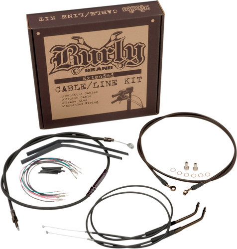 Burly Complete Black Vinyl Cables for 18" Ape Hanger Handlebars (B30-1019)