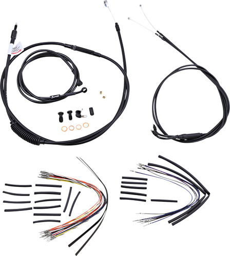Burly Complete Black Vinyl Cables for 18" Ape Hanger Handlebars (B30-1019)