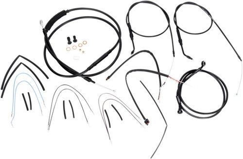 Burly Complete Black Vinyl Cables for 16" Ape Hanger Handlebars (B30-1069)