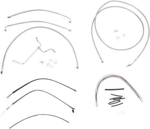 Burly Complete Stainless Cables for 15" Ape Hanger Handlebars (B30-1118)
