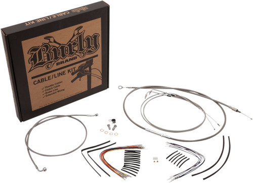 Burly Complete Stainless Cables for 14" Ape Hanger Handlebars (B30-1127)