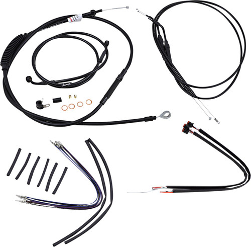 Burly Complete Black Vinyl Cables for 14" Ape Hanger Handlebars (B30-1107)