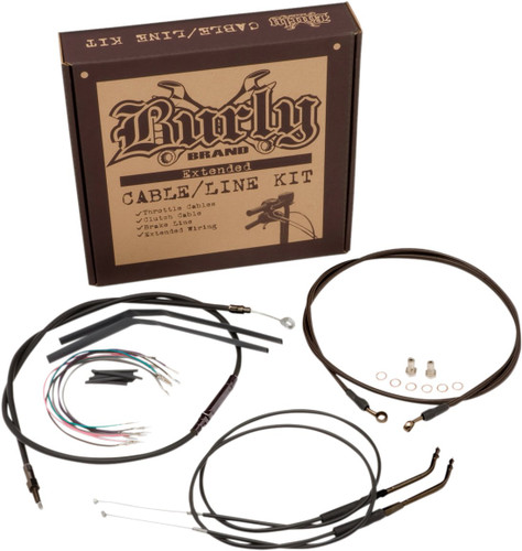 Burly Complete Black Vinyl Cables for 16" Ape Hanger Handlebars (B30-1125)