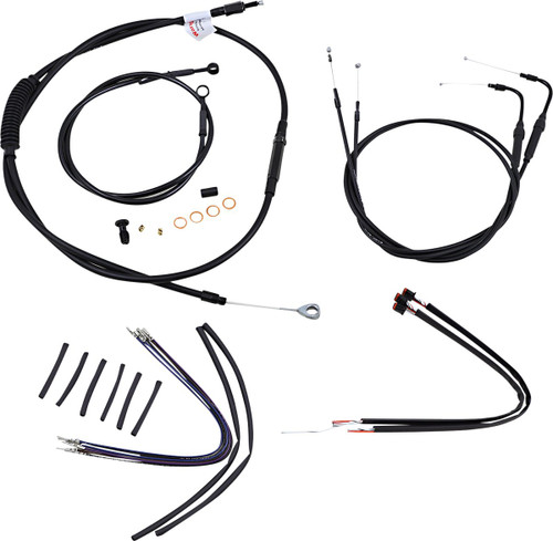 Burly Complete Black Vinyl Cables for 16" Ape Hanger Handlebars (B30-1125)