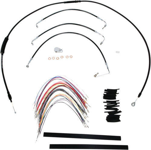 Burly Complete Black Vinyl Cables for 13" Ape Hanger Handlebars (B30-1032)