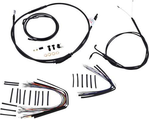 Burly Complete Black Vinyl Cables for 18" Ape Hanger Handlebars (B30-1020)