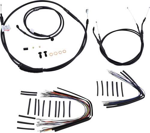 Burly Complete Black Vinyl Cables for 14" Ape Hanger Handlebars (B30-1040)