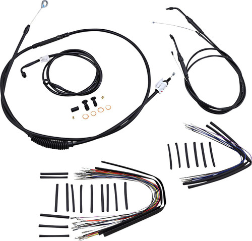 Burly Complete Black Vinyl Cables for 16" Ape Hanger Handlebars (B30-1041)