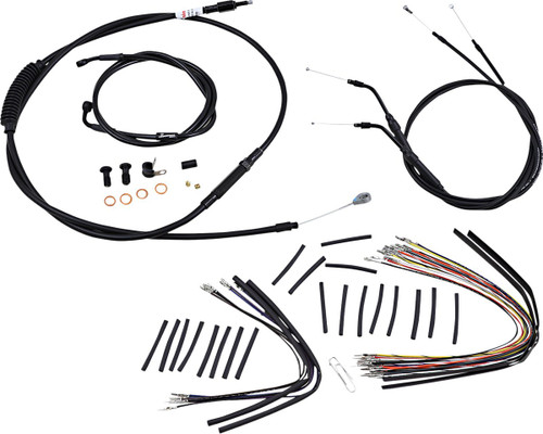 Burly Complete Black Vinyl Cables for 14" Ape Hanger Handlebars (B30-1046)