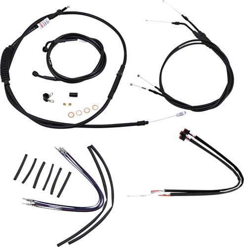 Burly Complete Black Vinyl Cables for 16" Ape Hanger Handlebars (B30-1108)