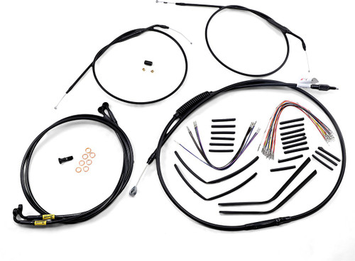 Burly Complete Black Vinyl Cables for 14" Ape Hanger Handlebars (B30-1193)