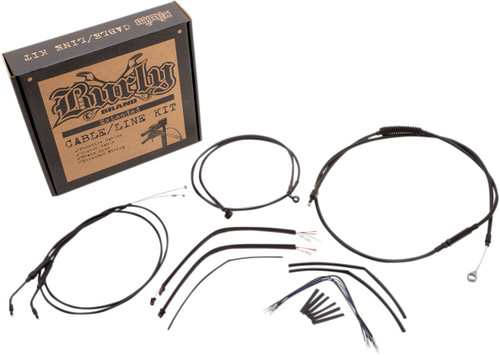 Burly Complete Black Vinyl Cables for 12" Ape Hanger Handlebars (B30-1106)
