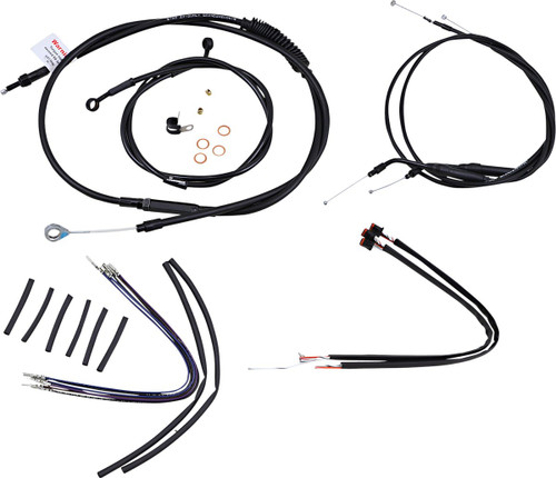 Burly Complete Black Vinyl Cables for 12" Ape Hanger Handlebars (B30-1106)