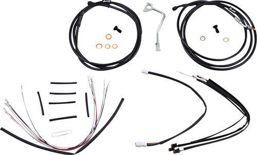 Burly Complete Black Vinyl Cables for 14" Ape Hanger Handlebars (B30-1179)