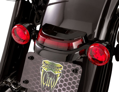 Ciro Black Crown Taillight w/ Red Lens Lightstrike Technology (40174)