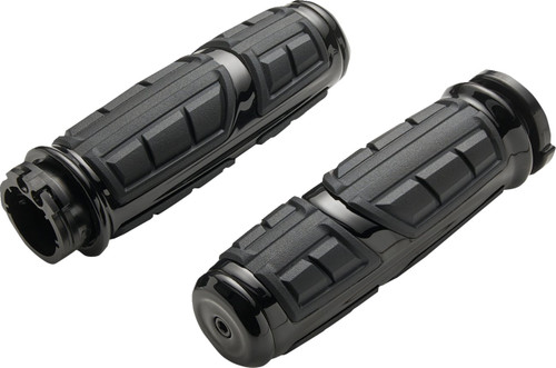 Ciro Chicane Black Cable-Type Handlebar Grips (54023)